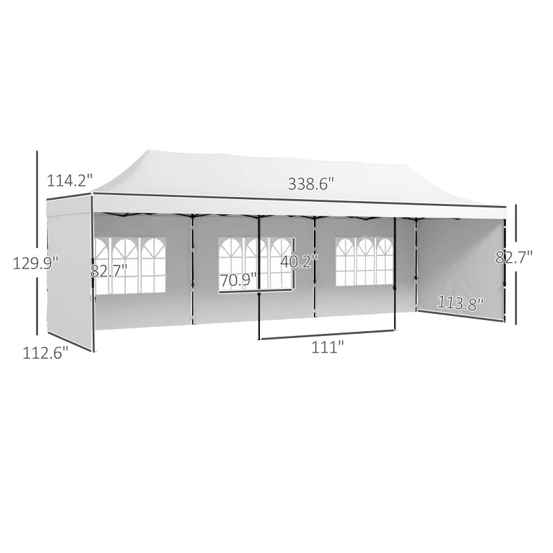 9.5' x 28' Pop Up Canopy Tent - TotalWellnessMarketplace