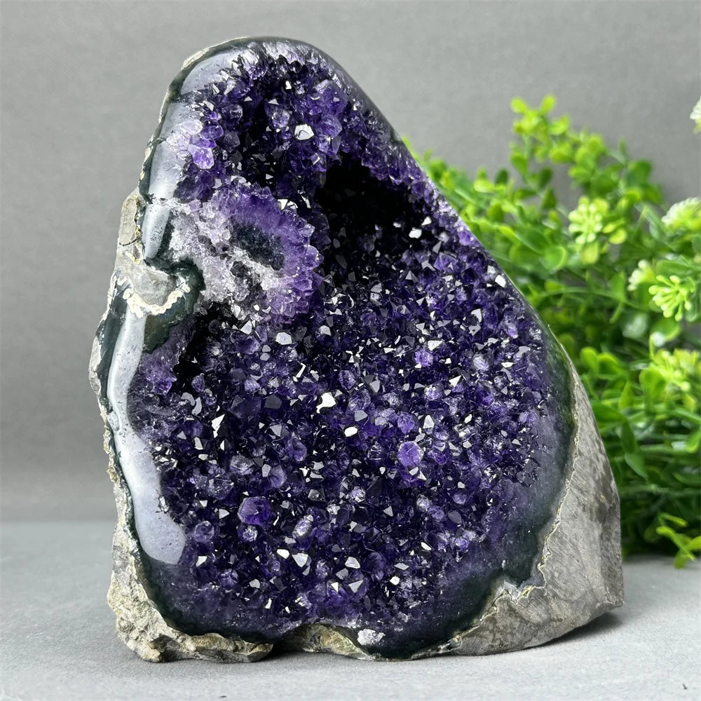 Natural Violet Crystal Cluster Geode Reiki Treatment Meditation Lucky