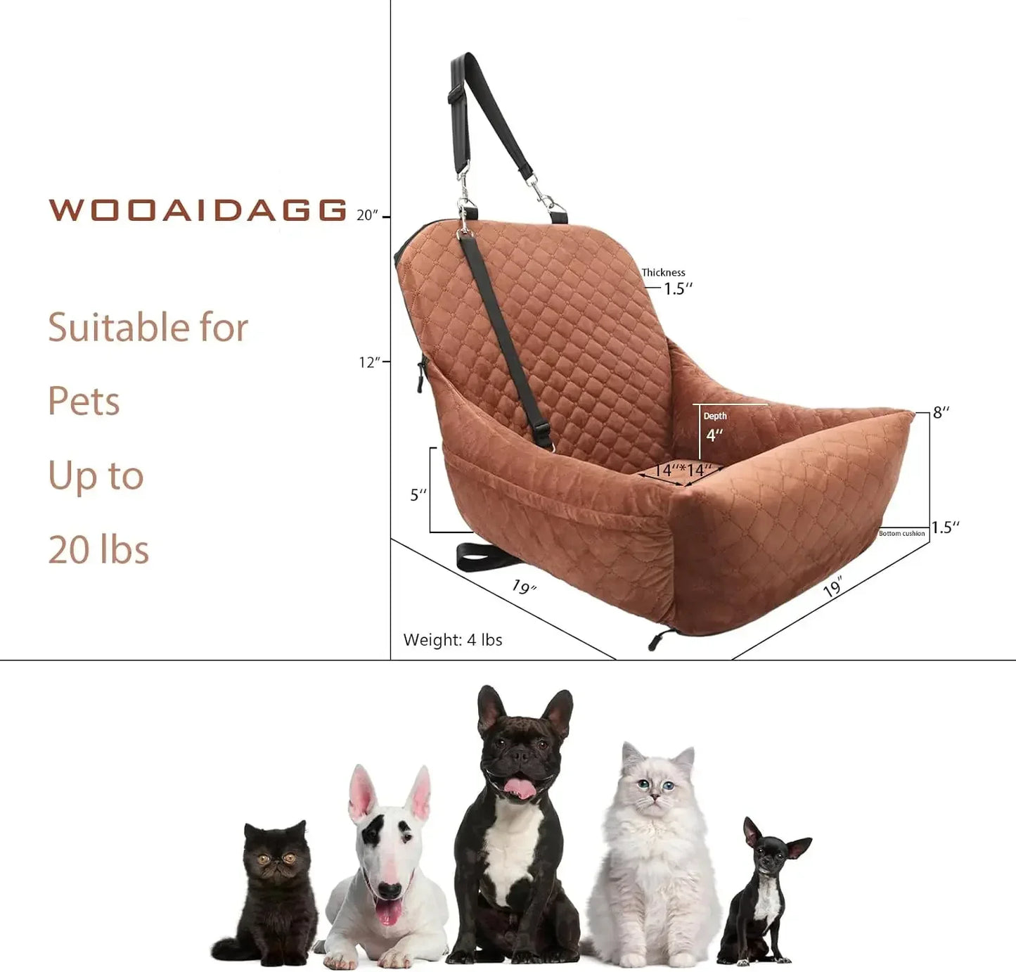 Dog Car Seat for Small Dogs,