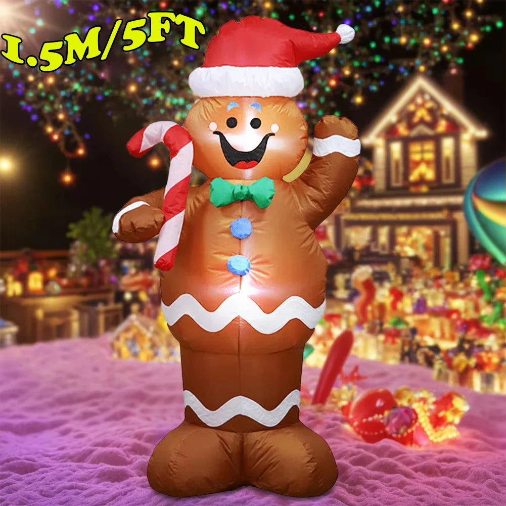 1.8m Christmas Decoration Inflatable Toy Gift Snowman Penguin Built-in LED Lights