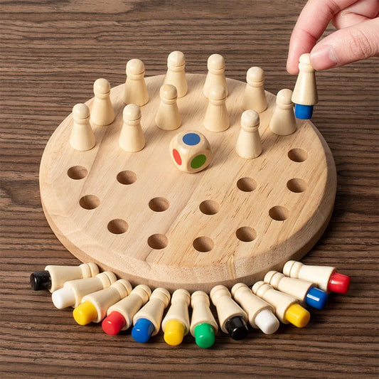 Wooden Memory Match Stick Chess Color Game Board Puzzles