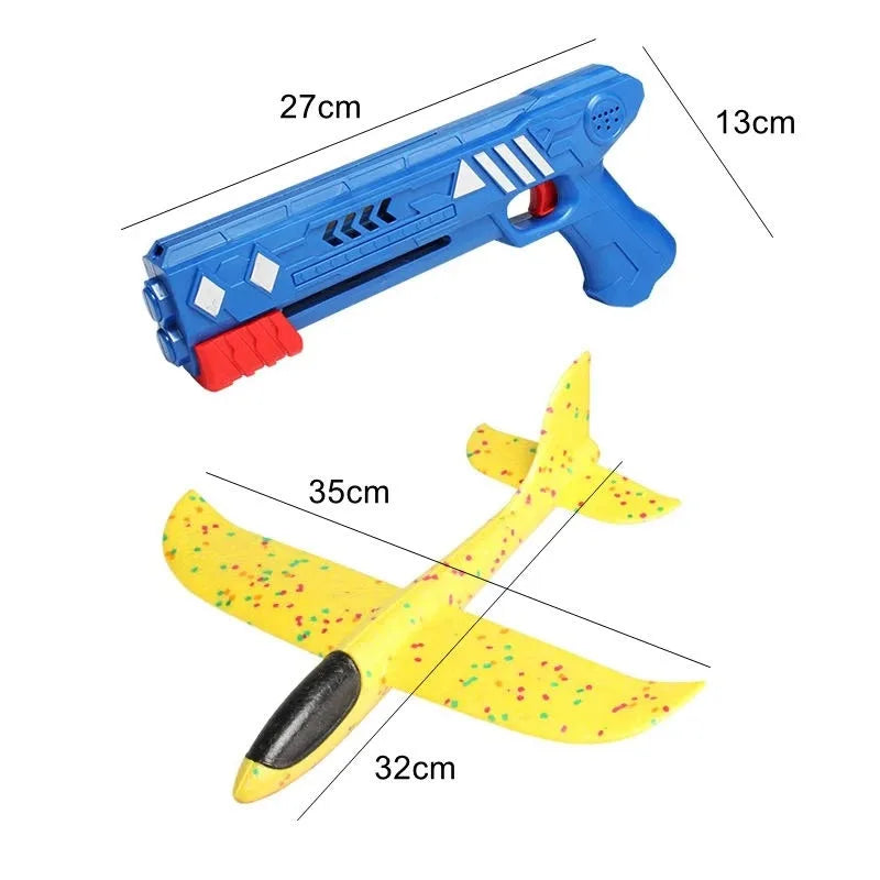 Kids Catapult Plane Toys Gun-style Launching Aircraft Gunner