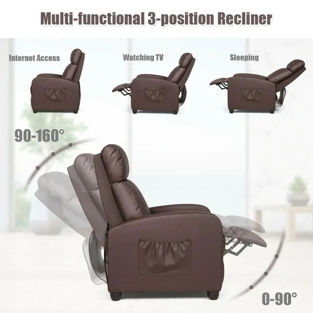 Massage Recliner Chair Single Sofa Leather