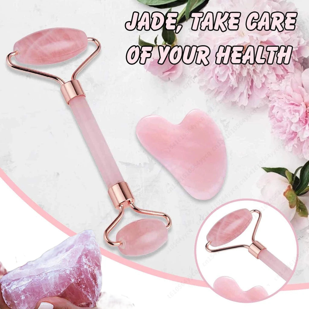 Natural Rose Quartz Jade Roller