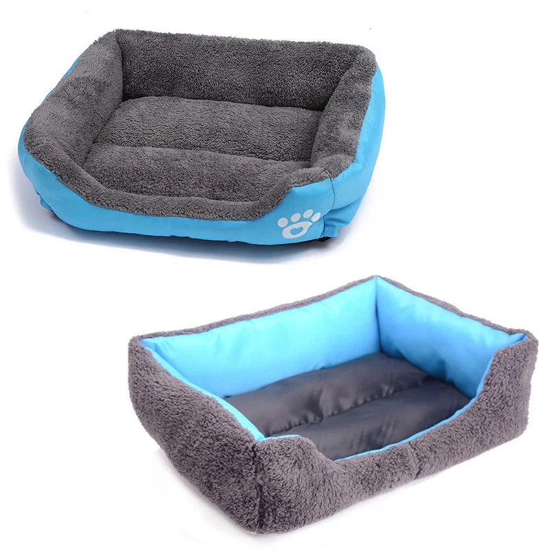 Large Pet Cat Dog Bed Square Plush Kennel Summer Washable