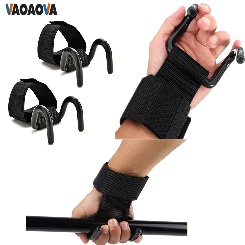 1Pair Adjustable Weight Lifting Hook Wristband Gloves - TotalWellnessMarketplace