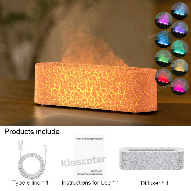 KINSCOTER Essential Oil Aroma Diffuser Flame Air Humidifier Ultrasonic Cool Mist