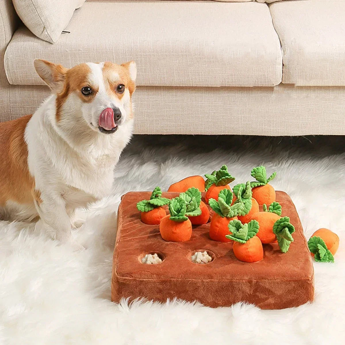 Dogs Carrot Snuffle Mat Interactive Pet Stress Relief Dogs Chew Toys with Non-Slip Bottom