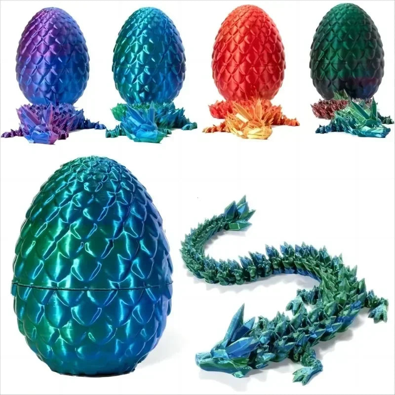 1/2PCS 3D Printed Dragon Egg with Dragon Full Articulated Dragon Model Movable Rotatable