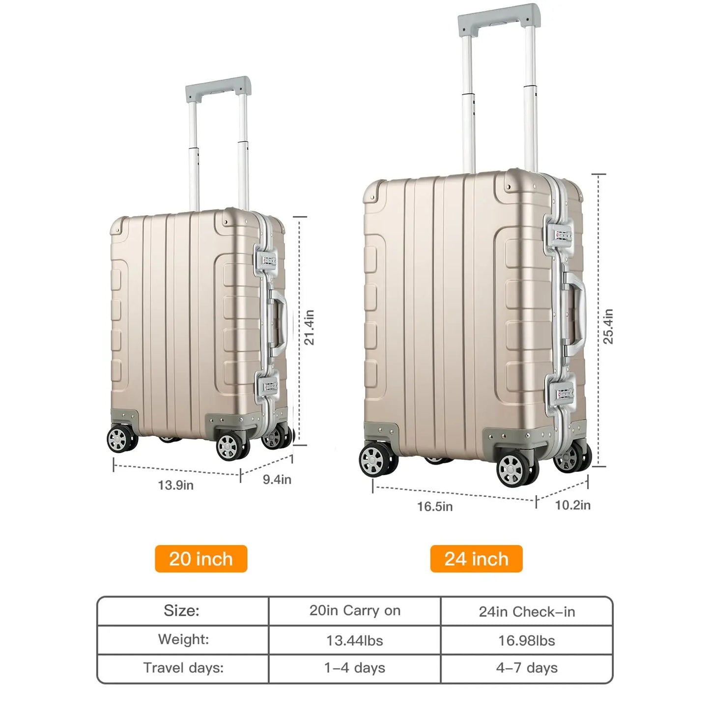 Aluminum  alloy luggage - TotalWellnessMarketplace