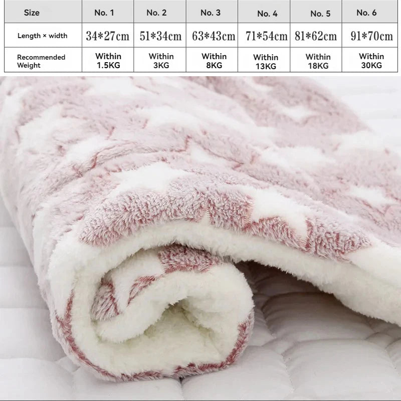 Soft Flannel Pet Mat dog Bed Winter Thicken Warm