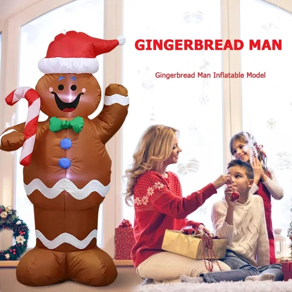 1.5M Christmas Inflatable LED Gingerbread Man Cookie