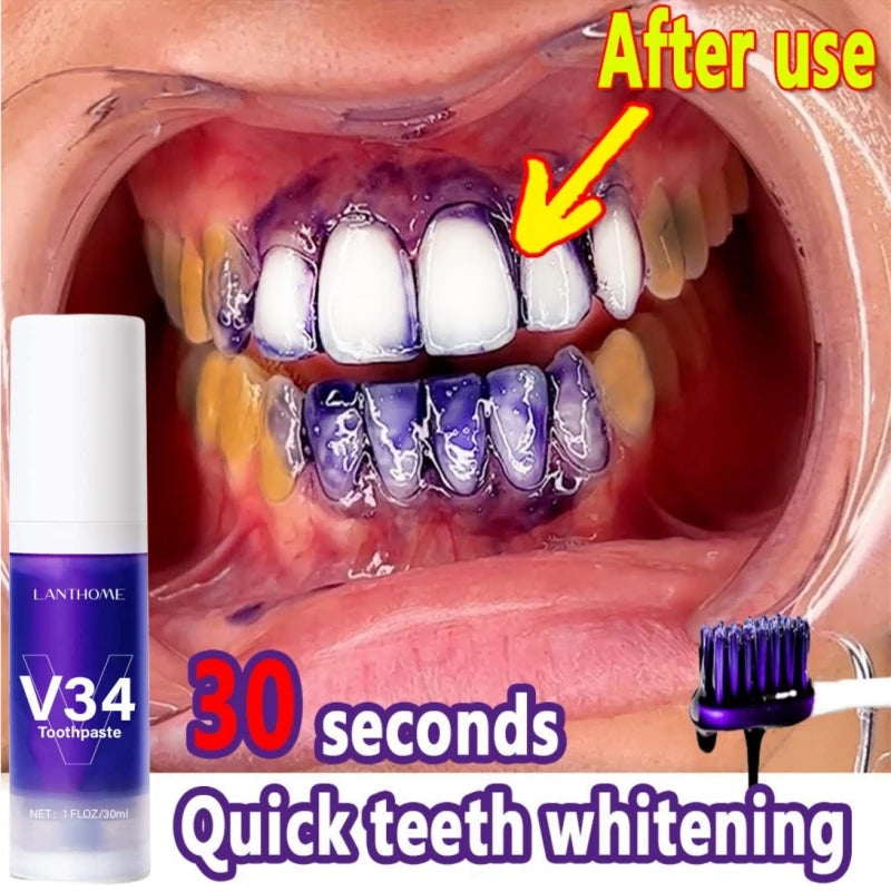 V34 Pro Purple Corrector Teeth Whitening Toothpaste