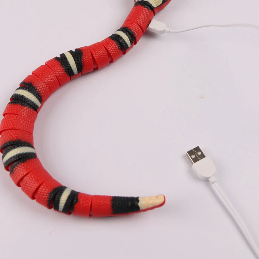 Smart Sensing Snake Automatically Sense Obstacles and Escape Interactive Cat Toy