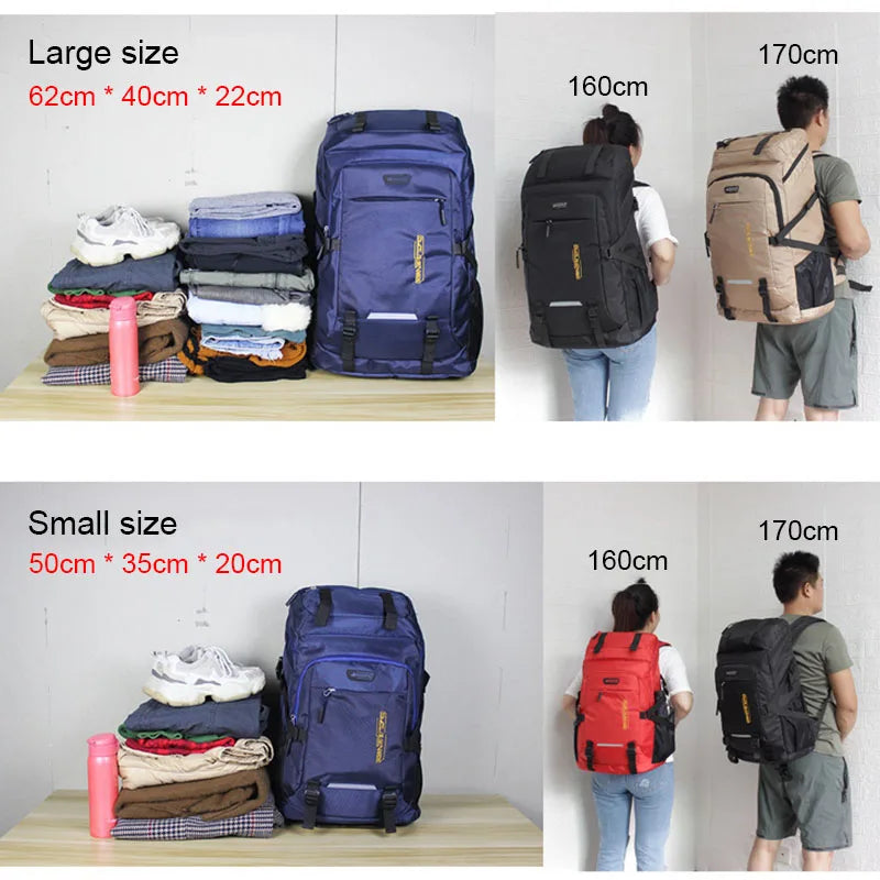 80L 50L Outdoor Backpack Men's Women's Travel Luggage Rucksack Sports Climbing Camping Hiking