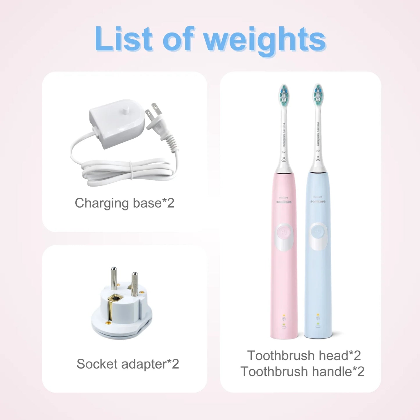 Philips Sonicare Electric Toothbrush Series 4300 HX6805, Two Toothbrushes, Wet and Dry Use