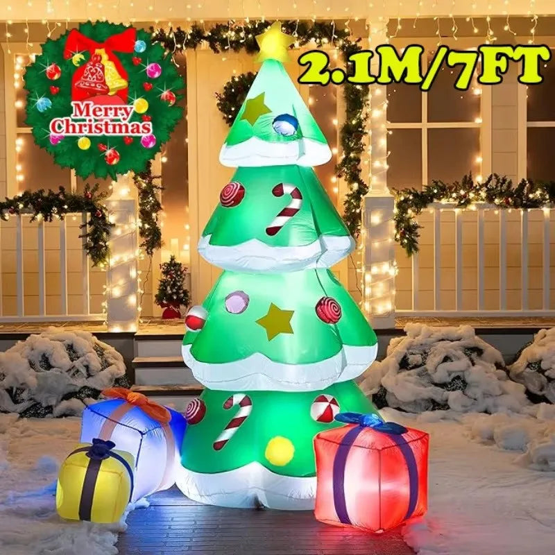 1.8m Christmas Decoration Inflatable Toy Gift Snowman Penguin Built-in LED Lights