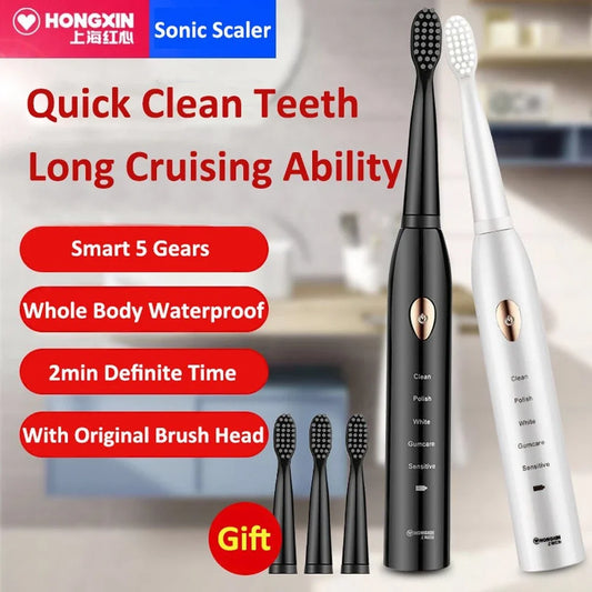 Rechargeable USB Adult Smart Electric Toothbrush IPX7 Waterproof Ultrafast