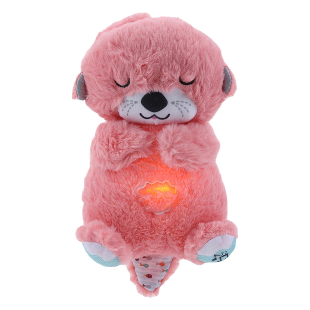 Baby Plush Doll Breathing Bear Baby Soothing Otter Toy Kids Music Sleep