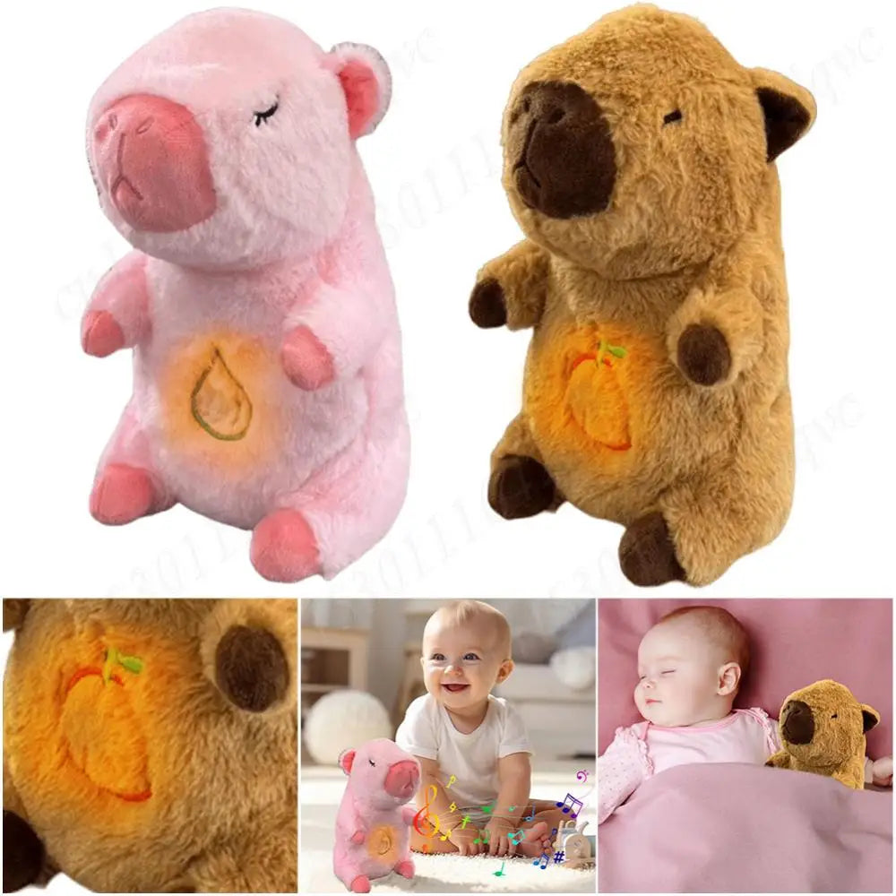 Baby Plush Doll Breathing Bear Baby Soothing Otter Toy Kids Music Sleep