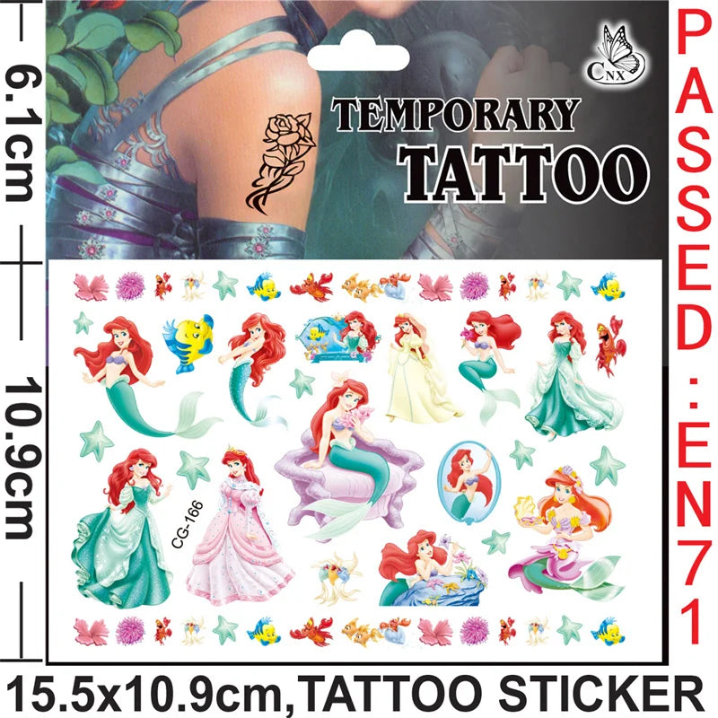 Disney Anime Frozen Elsa Tattoo Stickers Kawaii Disney Princess Anna Stickers