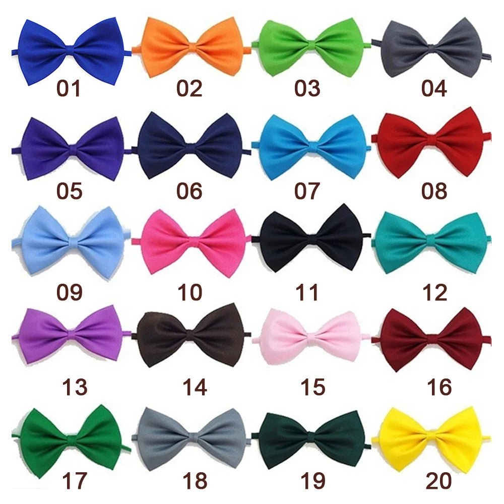 50/100pcs Dog Bows Mix Colors