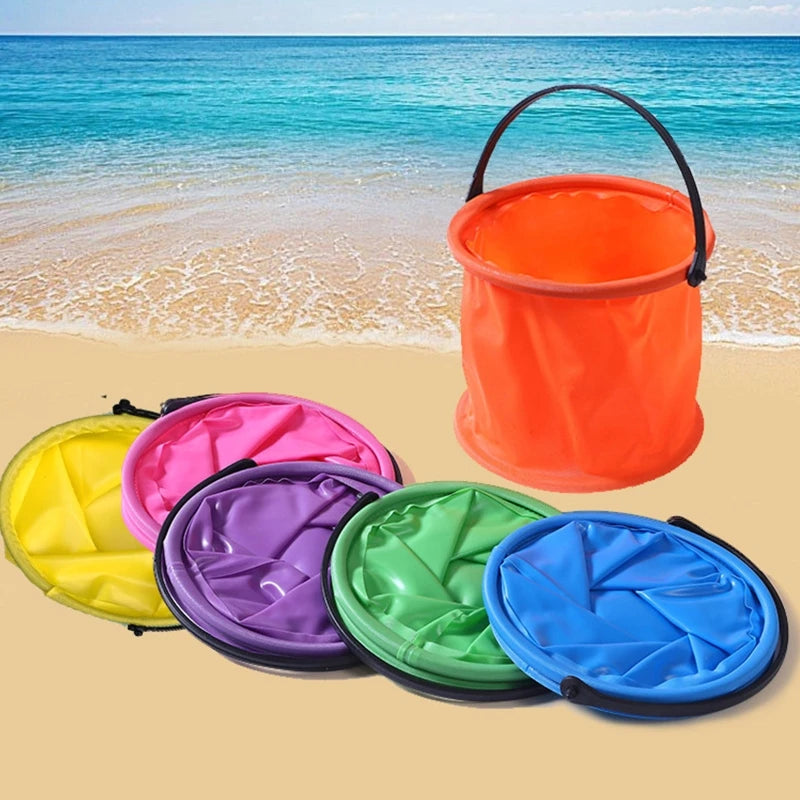 2Pcs Beach Sand Bucket Toy Collapsible Bucket