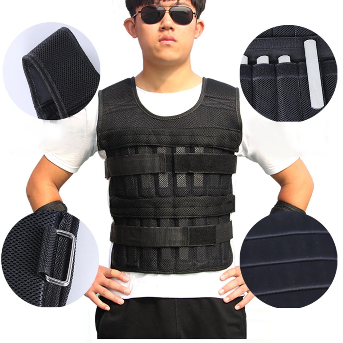 Running Weight Vest Lead Sandbag Leggings Equipment Training Adjustable Weight Fitness Vest Steel Plate Set