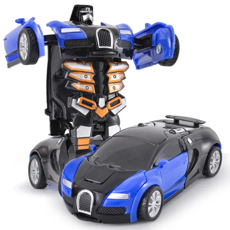 Shape-shifting toy car inertial impact