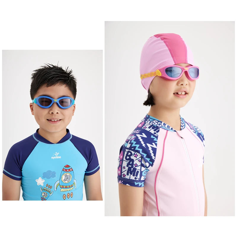 Professinal Big Frame Waterproof Swimming Goggles Children