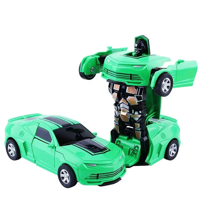 Shape-shifting toy car inertial impact