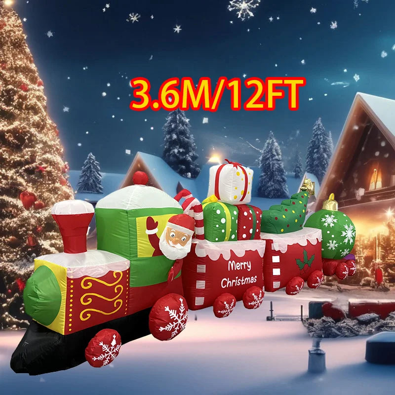 Inflatable Toys Santa Cartoon Vehicle Christmas Decorations