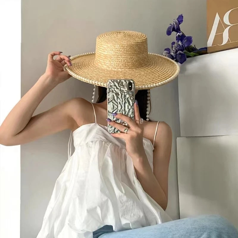 Wheat Straw Sun Hat For Women