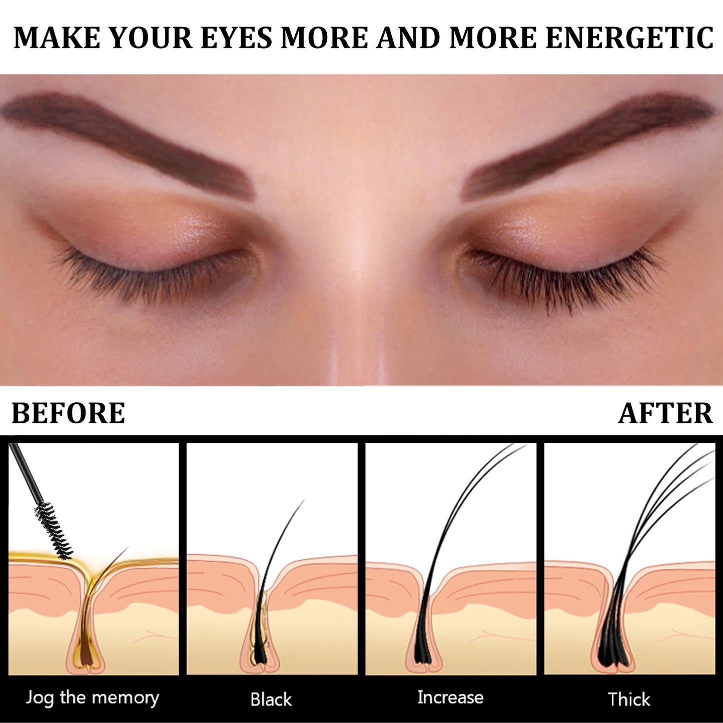 Eelhoe Castor Oil Mascara Promotes Eyelash Growth Natural Thick Eyelash