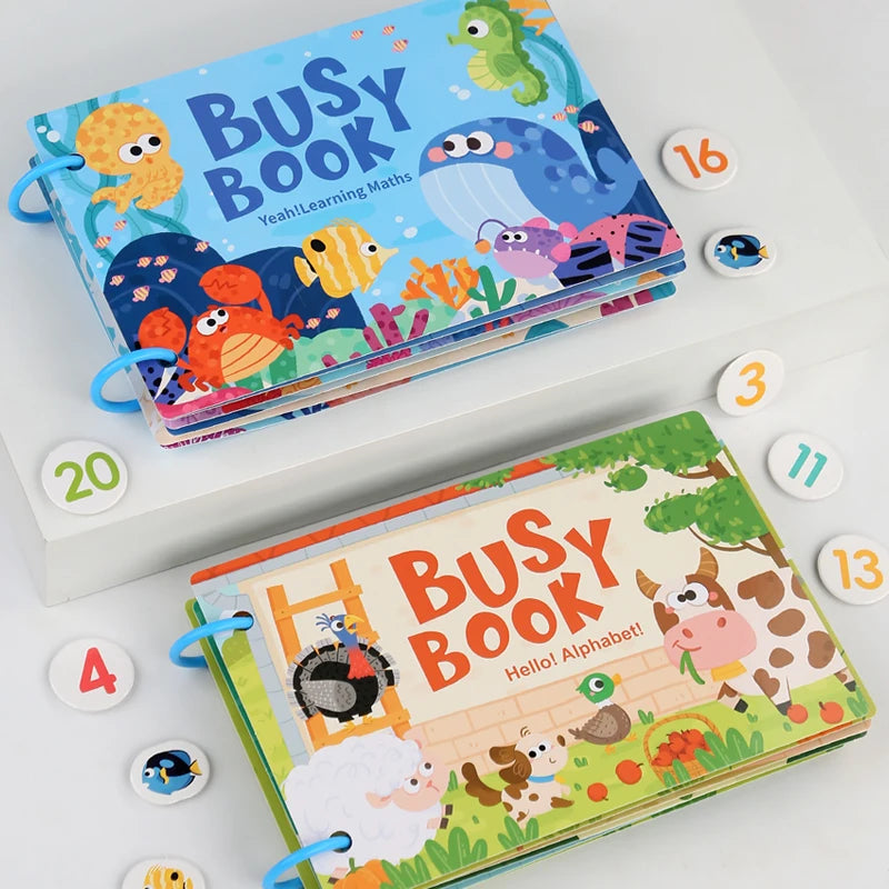 Montessori Baby Busy book My First Quiet Book Paste Early Learning Education Toy