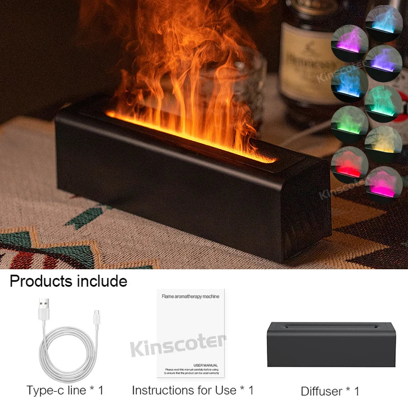 KINSCOTER Essential Oil Aroma Diffuser Flame Air Humidifier Ultrasonic Cool Mist