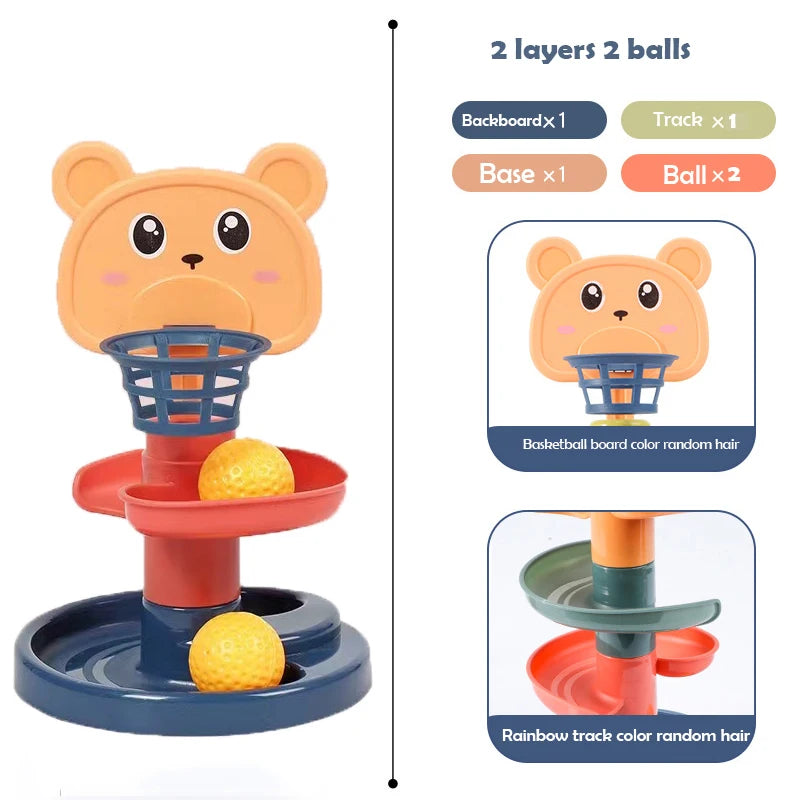 Baby Toys Track Sliding Ball Rolling Ball Pile Tower Early Educational Toy