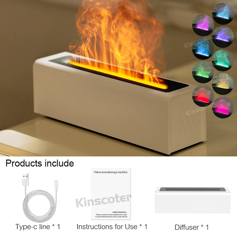 KINSCOTER Essential Oil Aroma Diffuser Flame Air Humidifier Ultrasonic Cool Mist