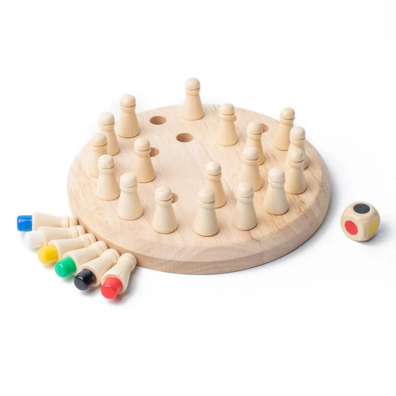 Wooden Memory Match Stick Chess Color Game Board Puzzles