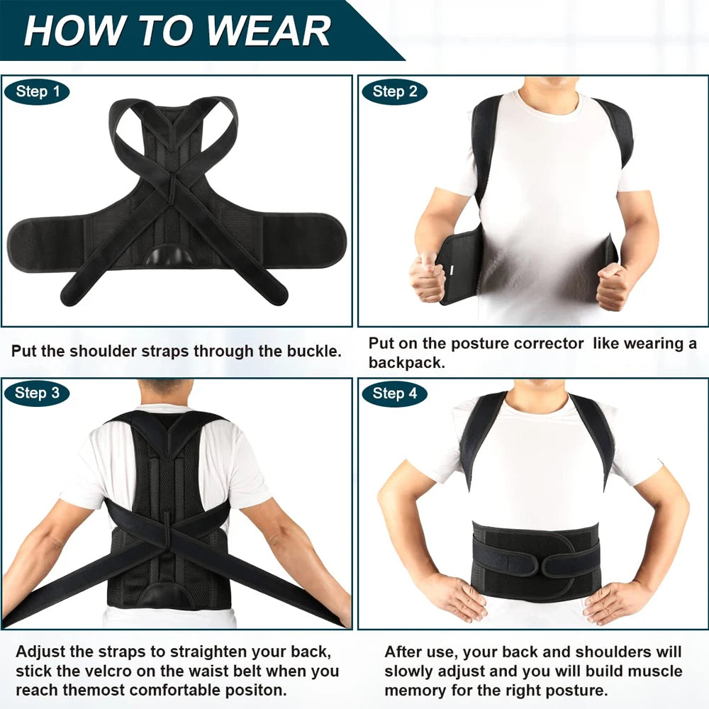 Back Brace Posture Corrector for Women & Men, Back Straightener