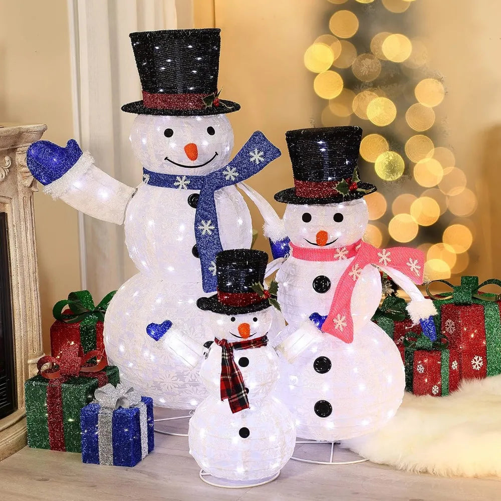 48" Set of 3/4 Snowman Christmas decor