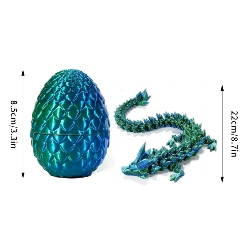 1/2PCS 3D Printed Dragon Egg with Dragon Full Articulated Dragon Model Movable Rotatable