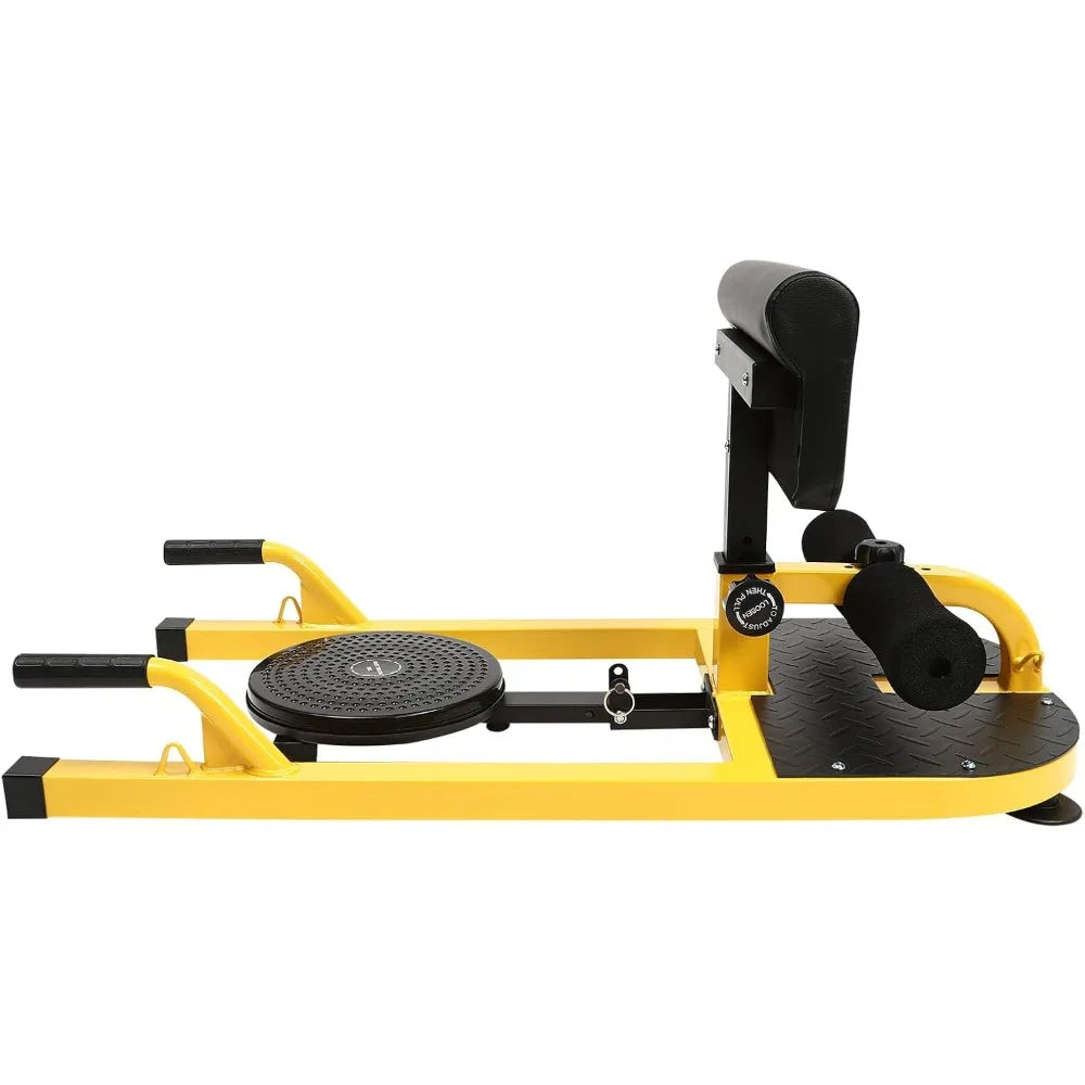 Multi-Function Deep Squat Machine Yellow and Black Home Gym Hip Thrust Machine