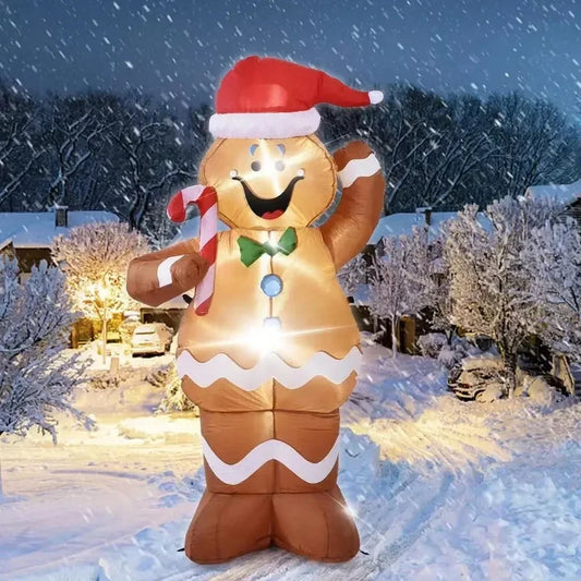 1.5M Christmas Inflatable LED Gingerbread Man Cookie