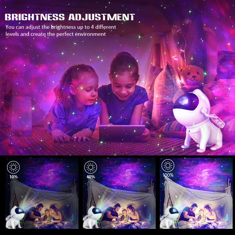 Space Dog Night Light Galaxy Star Astronaut Projector