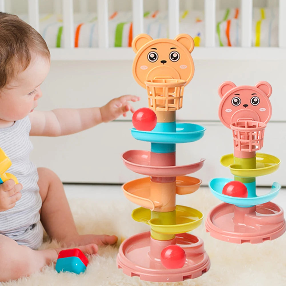 Baby Puzzle Kids Fun Track Turn Around 0-3 Years Old Track Rolling Ball Mental Sliding Ball Tower