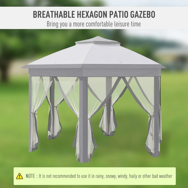 13' Pop Up Gazebo Hexagonal Canopy - TotalWellnessMarketplace