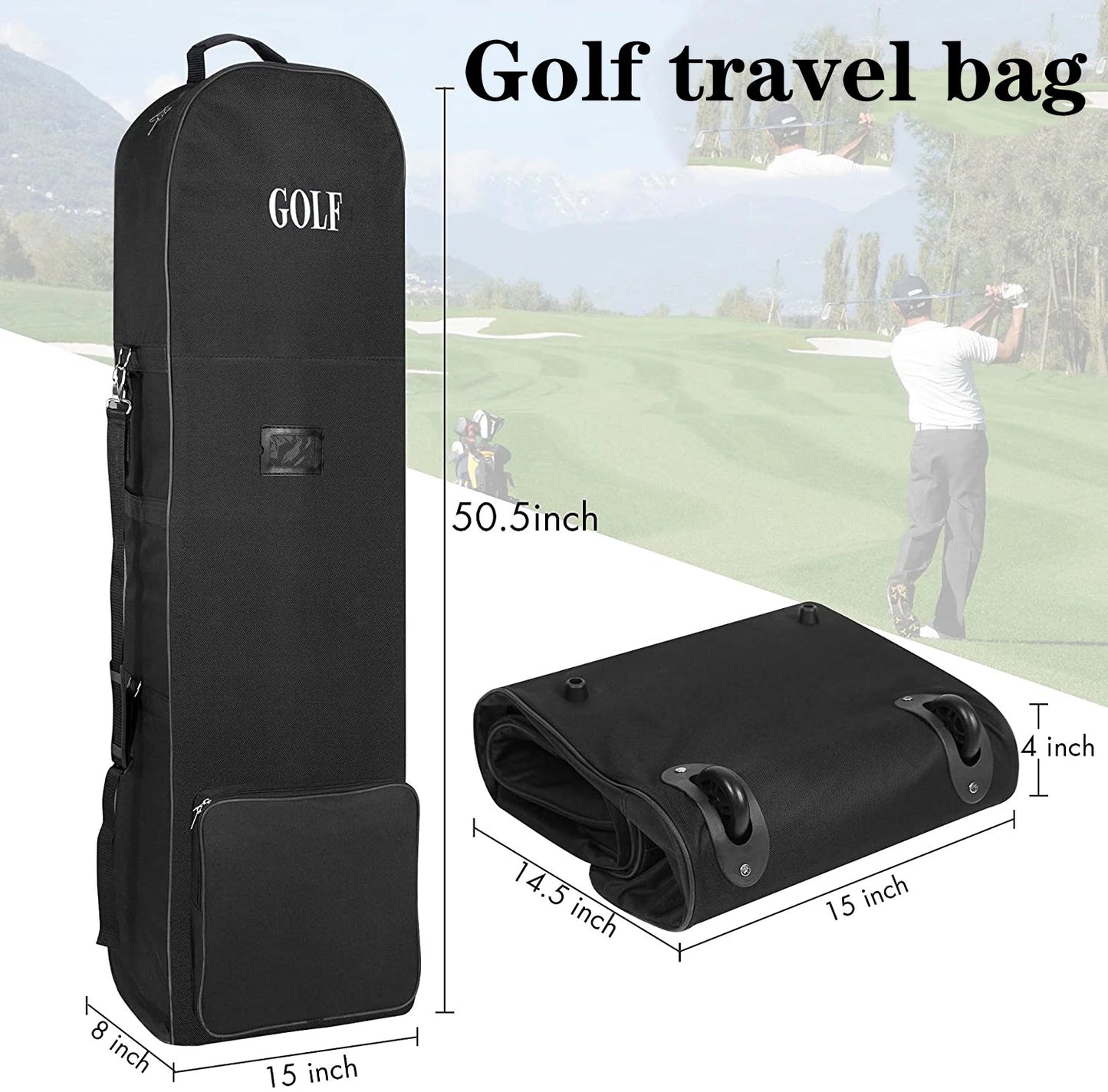 Soft Golf Travel Bags With Wheels Large Capacity