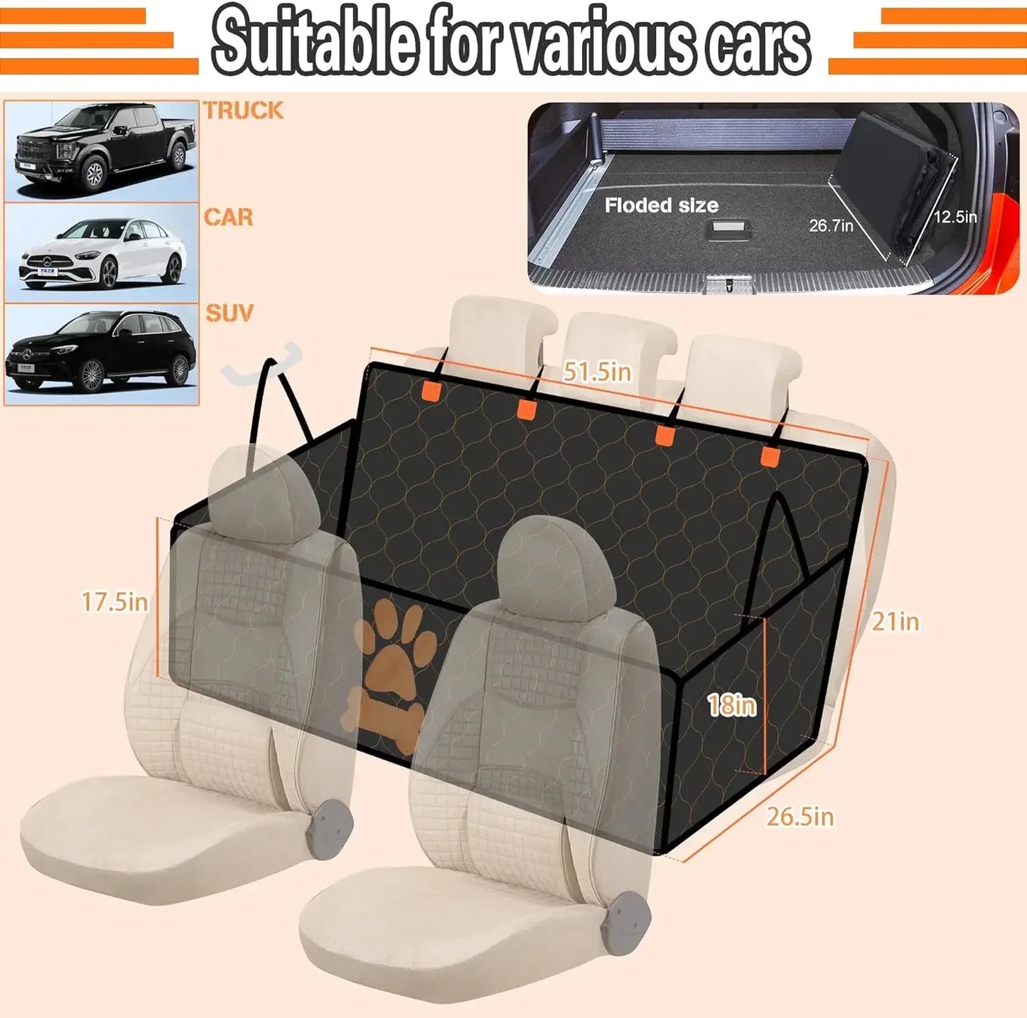 Back Seat Extender for Dogs