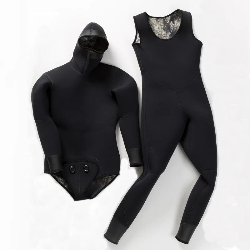 Oulylan 2 Pieces Wetsuit Men 5mm 7mm Neoprene